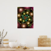 Kerstfractal Spiral Poster (Keuken)