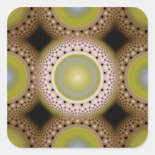 kerstfractal vierkante sticker (Voorkant)