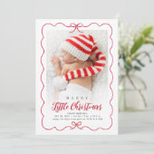 Kerstframe geboorteaankondiging feestdagenkaart (Staand voorkant)