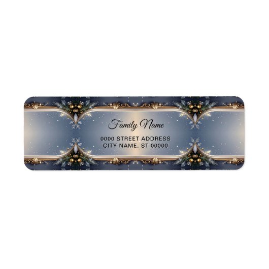 Kerstframe retouradreslabel etiket (Voorkant)