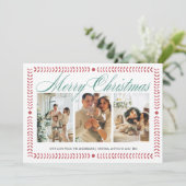 Kerstframe Rode Foto Kerstkaart (Staand voorkant)