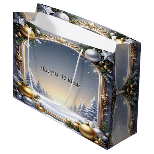 Kerstframe Vakantie Cgiftas Groot Cadeauzakje (Voorkant Gekanteld)