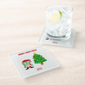 KerstFrankenCheese Glass Onderzetter (Schuin)