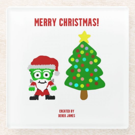 KerstFrankenCheese Glass Onderzetter (Voorkant)
