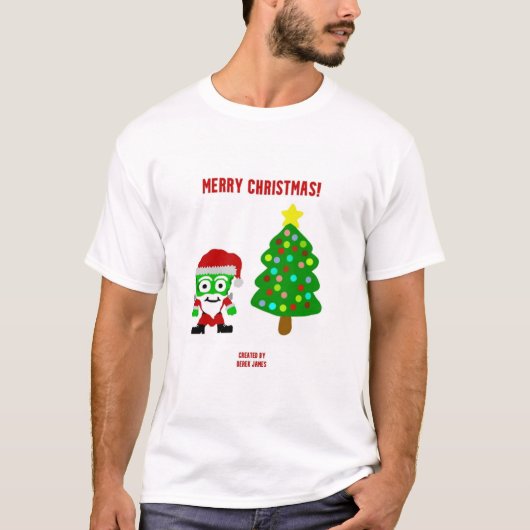 KerstFrankenCheese Mannen White Basic T Shirt (Voorkant)