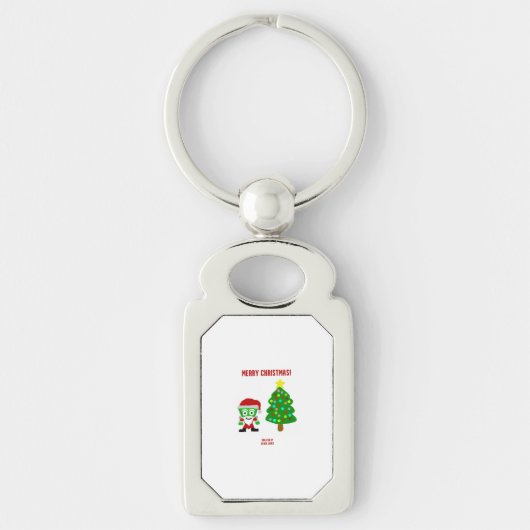 KerstFrankenCheese Rechthoek Sleutelhanger (Voorkant)