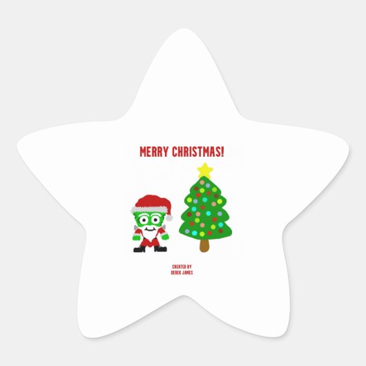 KerstFrankenCheese Star-Sticker Ster Sticker (Voorkant)