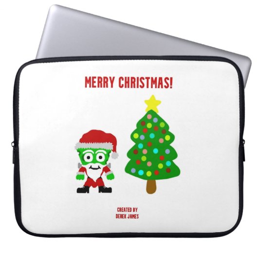 KerstfrankenKaas-neopreenlaptophoes Laptop Sleeve (Voorkant)
