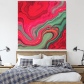 Kerstfrequentie Bloem Abstract Omwikkelde Canvas Afdruk (Insitu (Slaapkamer))