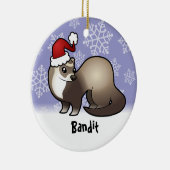 Kerstfret (uw huisdiernaam toevoegen) keramisch ornament (Rechts)