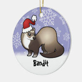 Kerstfret (uw huisdiernaam toevoegen) keramisch ornament (Links)