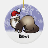 Kerstfret (uw huisdiernaam toevoegen) keramisch ornament (Achterkant)