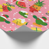 Kerstfruit Aardbei Watermeloen citroen Cadeaupapier (Hoek)