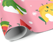 Kerstfruit Aardbei Watermeloen citroen Cadeaupapier (Rol Hoek)