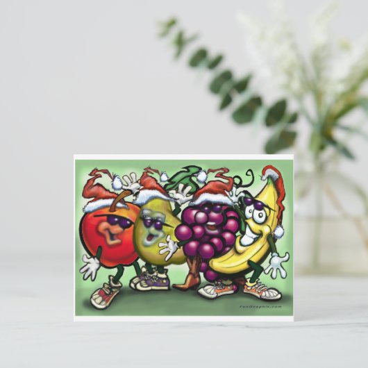 kerstfruit feestdagenkaart (Staand voorkant)