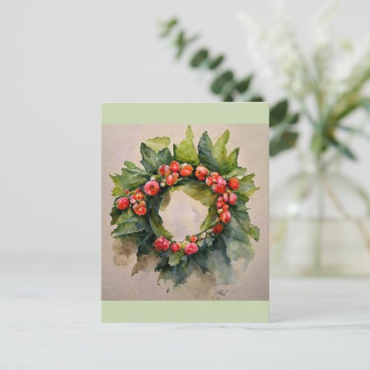 kerstfruit met grote adem briefkaart (Staand voorkant)