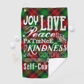 Kerstfruit van de Gedistilleerde Typografie Tartan Golfhanddoek (Insitu)