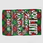Kerstfruit van de Gedistilleerde Typografie Tartan Golfhanddoek (Horizontaal)