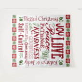 Kerstfruit van het Gedistilleerde Rode Groene Mono Wandkleed (Voorkant (horizontaal))