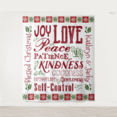 Kerstfruit van het Gedistilleerde Rode Groene Mono Wandkleed (Voorkant)