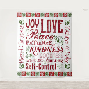 Kerstfruit van het Gedistilleerde Rode Groene Mono Wandkleed