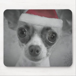 KerstFunny Chihuahua Puppy met Santa Hat Muismat