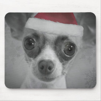 KerstFunny Chihuahua Puppy met Santa Hat Muismat