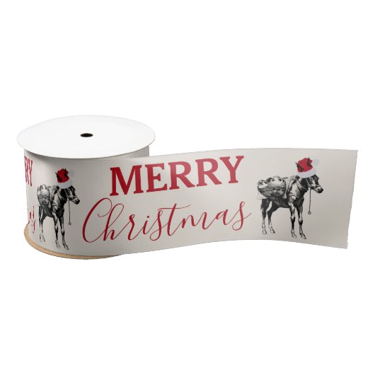 KerstFunny  Donkey Santa Hat Satijnen Lint (Spoel)
