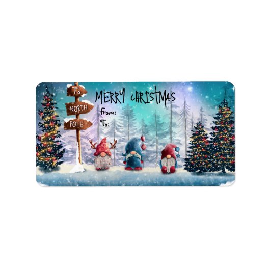 KerstFunny Gnomes Etiket (Voorkant)