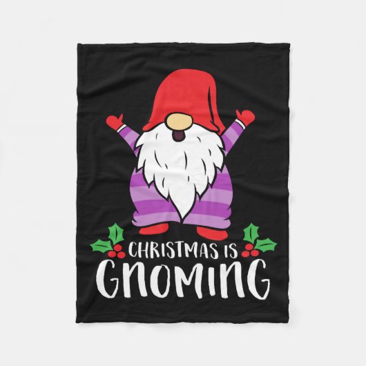 KerstFunny Gnomes Fleece Deken (Voorkant)