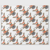 KerstFunny Rudolf Biker Motorcycle Cadeaupapier (Vlak)