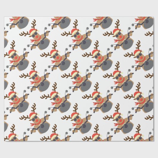 KerstFunny Rudolf Biker Motorcycle Cadeaupapier (Vlak)