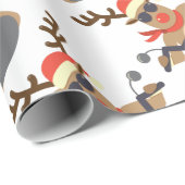 KerstFunny Rudolf Biker Motorcycle Cadeaupapier (Rol Hoek)