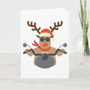 KerstFunny Rudolf Biker Motorcycle Feestdagen Kaart
