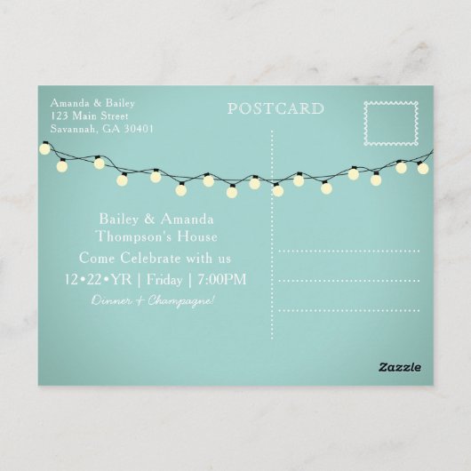 Kerstgala Forsyth Park Savannah GA Party Briefkaart (Achterkant)