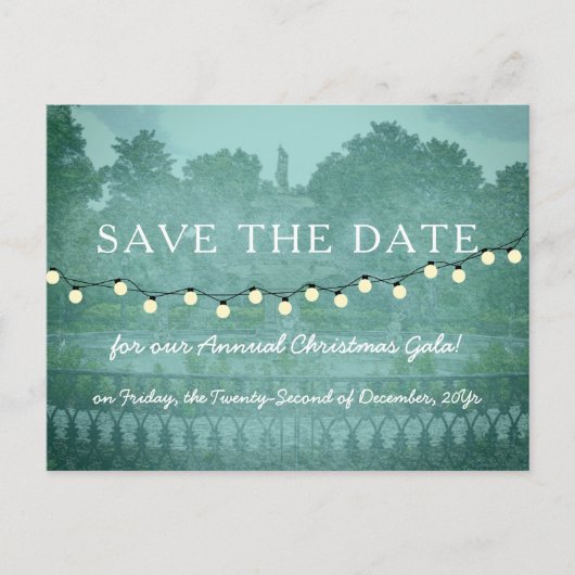 Kerstgala Forsyth Park Savannah GA Party Briefkaart (Voorkant)