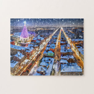 Kerstgalerij Kunst Fotopuzzels Winterstad Legpuzzel