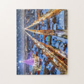 Kerstgalerij Kunst Fotopuzzels Winterstad Legpuzzel (Verticaal)
