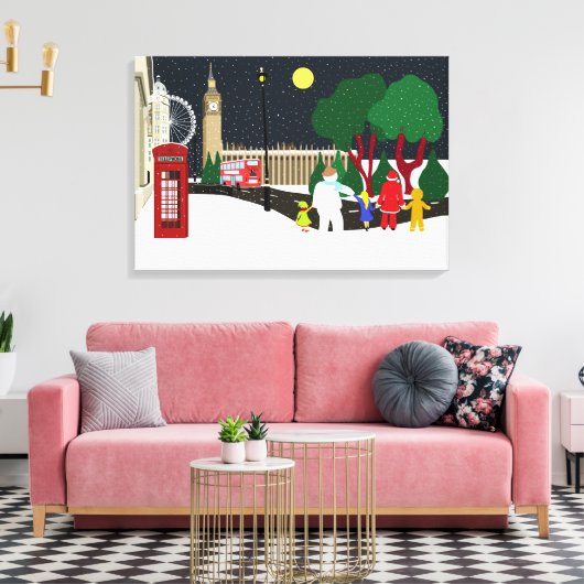 Kerstgang in London Canvas Print (Insitu (Woonkamer))