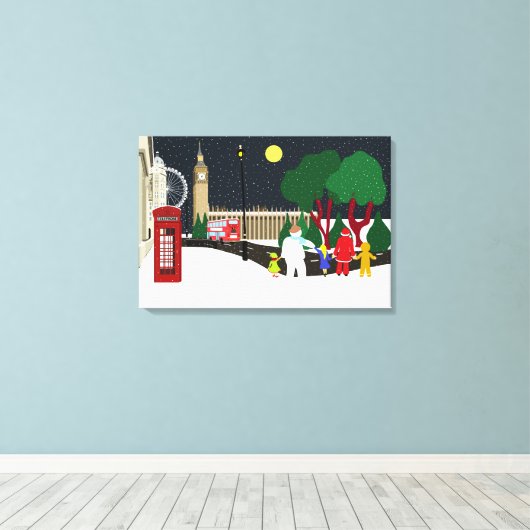 Kerstgang in London Canvas Print (Insitu (Houten vloer))
