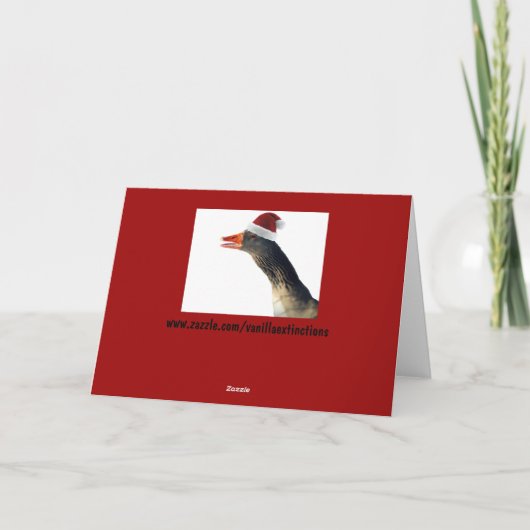 kerstgans feestdagen kaart (Achterkant)