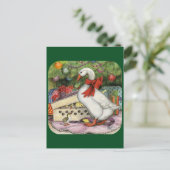 kerstgans feestdagenkaart (Staand voorkant)