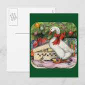 kerstgans feestdagenkaart (Voorkant / Achterkant)