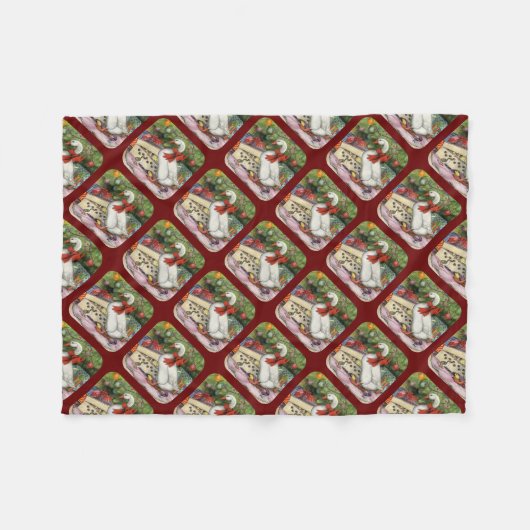kerstgans fleece deken (Voorkant (Horizontaal))
