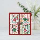 Kerstgans Fun dier voor feestdagen rendier eend Feestdagenkaart (Staand voorkant)