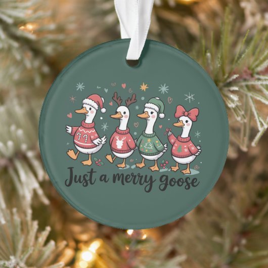Kerstgans Grappig Alleen Een Blij Gans Kerstmis Ornament (Boom)