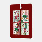 Kerstgans Grappig Vakantie Dier Rendier Eend Metalen Ornament (Voorkant links)