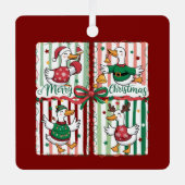 Kerstgans Grappig Vakantie Dier Rendier Eend Metalen Ornament (Voorkant)