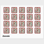 Kerstgans Grappig Vakantie Dier Rendier Eend Vierkante Sticker (Vel)