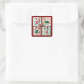 Kerstgans Grappig Vakantie Dier Rendier Eend Vierkante Sticker (Tas)